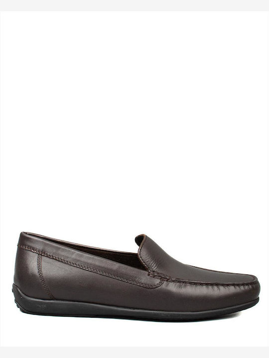 Geox Δερμάτινα Ανδρικά Loafers σε Καφέ Χρώμα