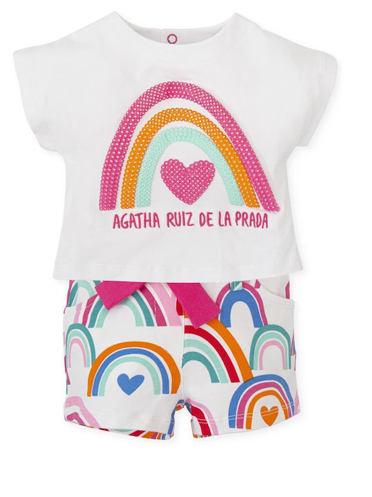 Agatha Ruiz De La Prada Kinder Set mit Shorts Sommer 2Stück Optical White