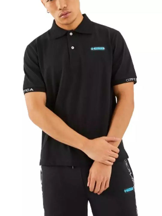 Nautica Men's Short Sleeve Blouse Polo Black