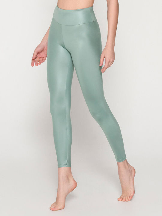 Luna Women's Legging Shiny & Push Up Green