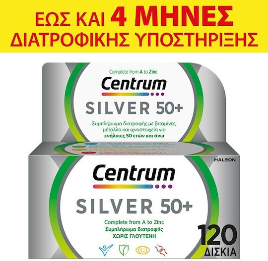 Centrum Silver 50+ Multivitamin for Energy, Immune System Boost & Bone Health 2 x 60 tablets