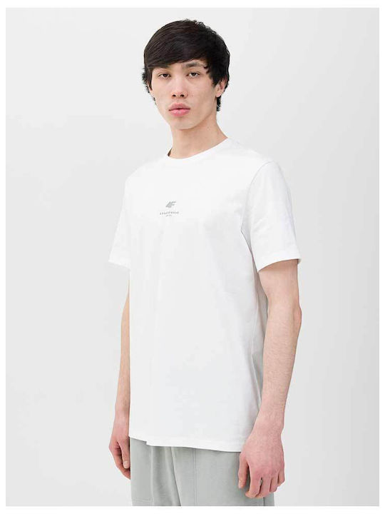 4F Herren T-Shirt Kurzarm Weiß