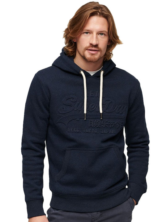 Superdry Embossed Logo Men's Sweatshirt Surplus Blue Black Grit