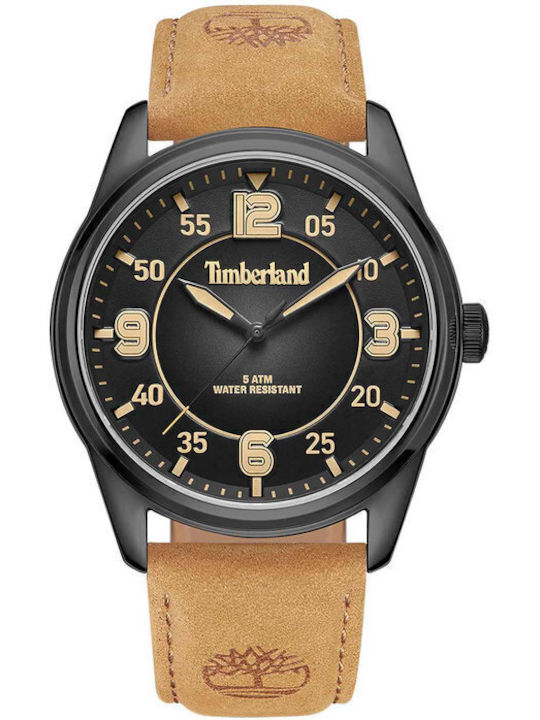 Timberland Men's Watch 45mm Battery with Brown Leather Strap