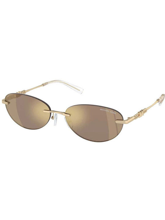 Michael Kors Women's Sunglasses with Gold Metal Frame and Gold Mirror Lens MK1151 10145A