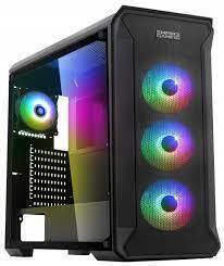 Empire Gaming DarkWitcher Gaming Midi Tower Κουτί Υπολογιστή με Πλαϊνό Παράθυρο και RGB Φωτισμό Μαύρο