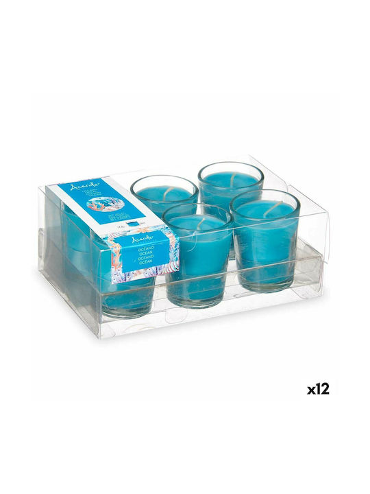 Acorde Scented Candle Jar Blue 16x11cm 12pcs