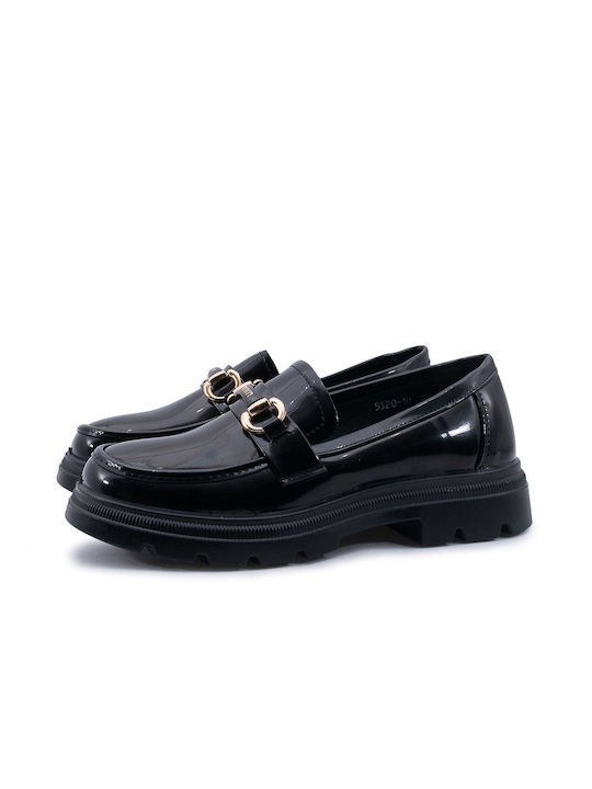 Love4shoes Γυναικεία Loafers σε Μαύρο Χρώμα