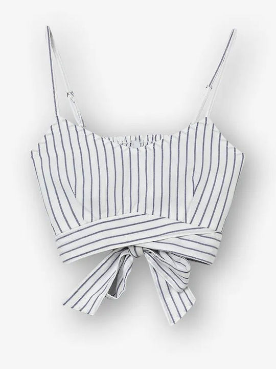 Παιδικό Crop Top Αμάνικο Λευκό