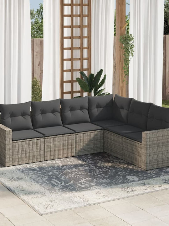 Corner Outdoor Sofa Rattan with Cushions 55x55x...