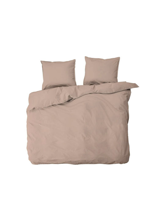 MayHome Σετ Σεντόνια Ημίδιπλα 180x240εκ. Μπεζ Σκούρο (3τμχ)