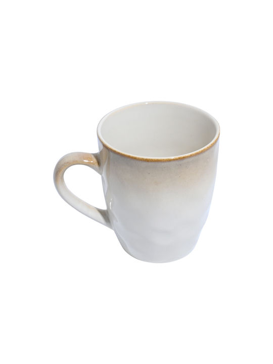 Estia Vignette Stoneware Κούπα Κεραμική Λευκή 400ml