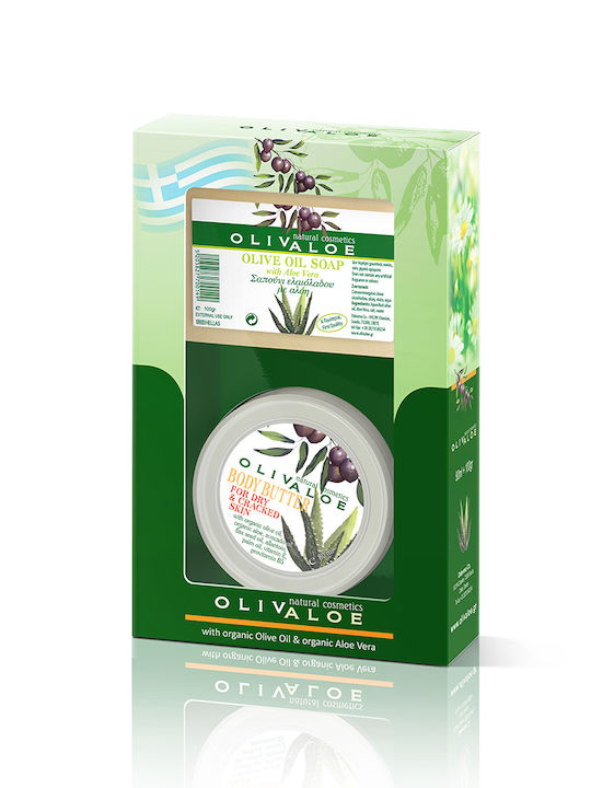 Set cadou cu Unt de corp 80ml + Săpun cu Aloe 100gr - Olivaloe Set cadou cu Unt de corp 80ml + Săpun cu Aloe 100gr - Olivaloe