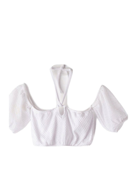 Παιδικό Crop Top Αμάνικο Λευκό