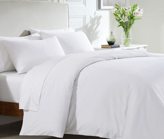 MayHome Σετ Κουβερλί King Size από Βαμβάκι & Πολυεστέρα Λευκό 260x240cm 3τμχ