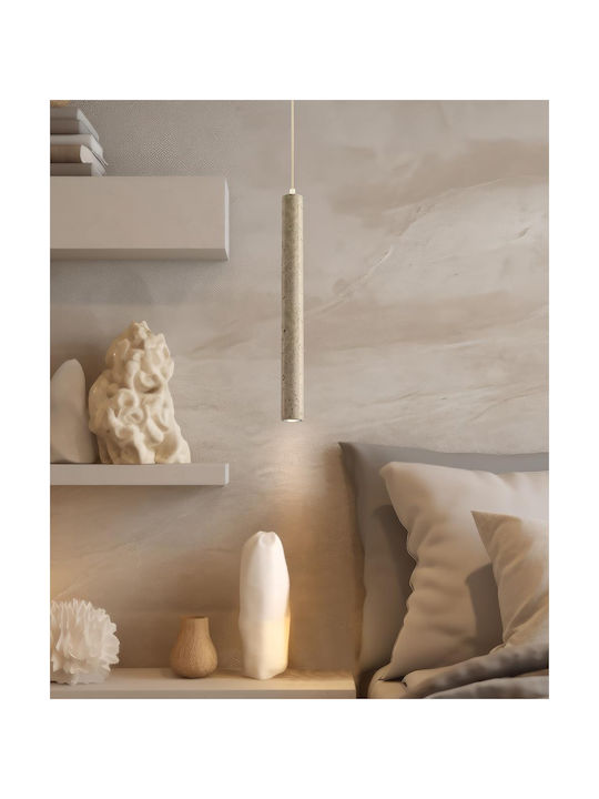 Viokef Κρεμαστό Φωτιστικό Μπεζ LED Ράγα 45x40εκ.
