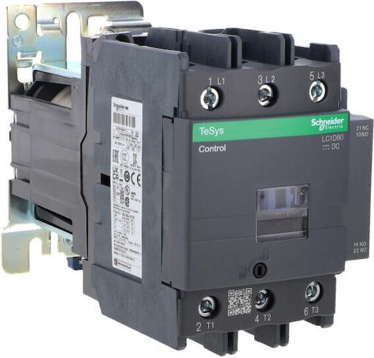 Schneider Electric TeSys D Βιομηχανικό Ρελέ Ισχύος 3 επαφών 24V LC1D80BD