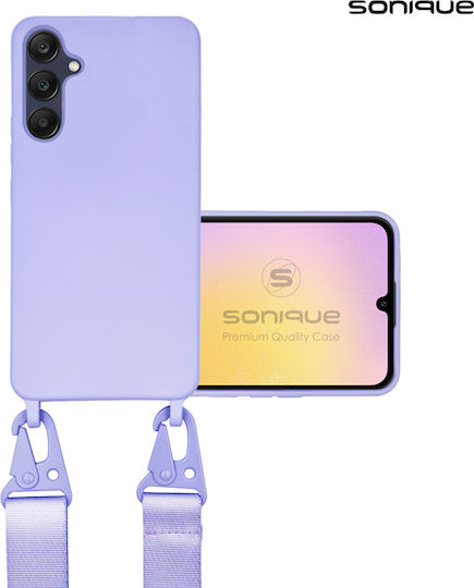 Sonique Strap Umschlag Rückseite Silikon 0.5mm mit Band Flieder (Galaxy A25 5G)