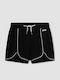 Kinder-Shorts/Bermudas Stoff Schwarz
