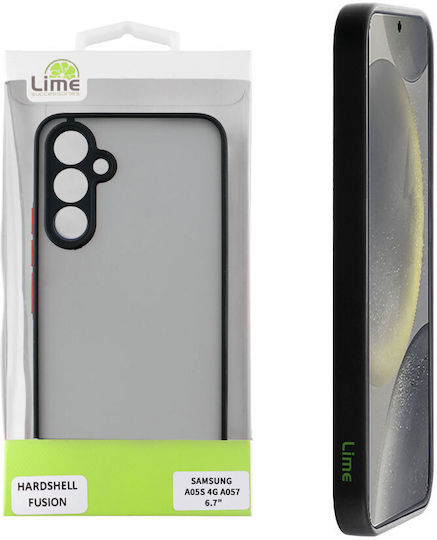 Lime Hardshell Fusion Full Camera Protection Back Cover Plastic / Silicone Black (SAMSUNG A05S 4G A057)
