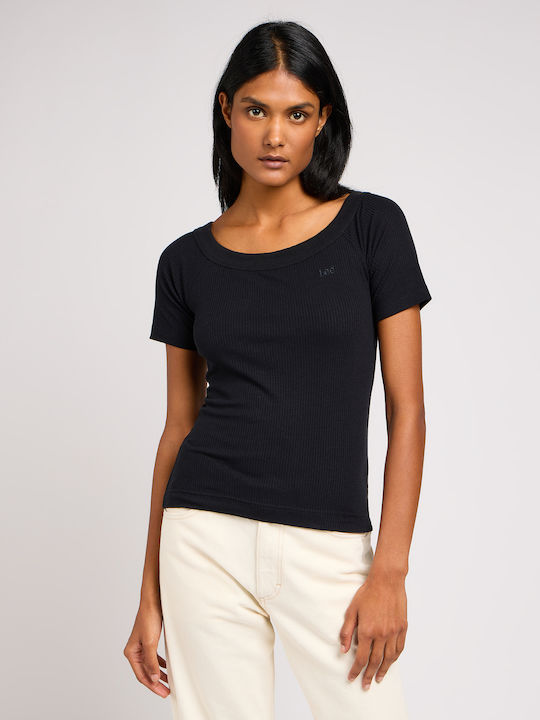 Lee Damen Sportliche Bluse Kurzärmelig Black