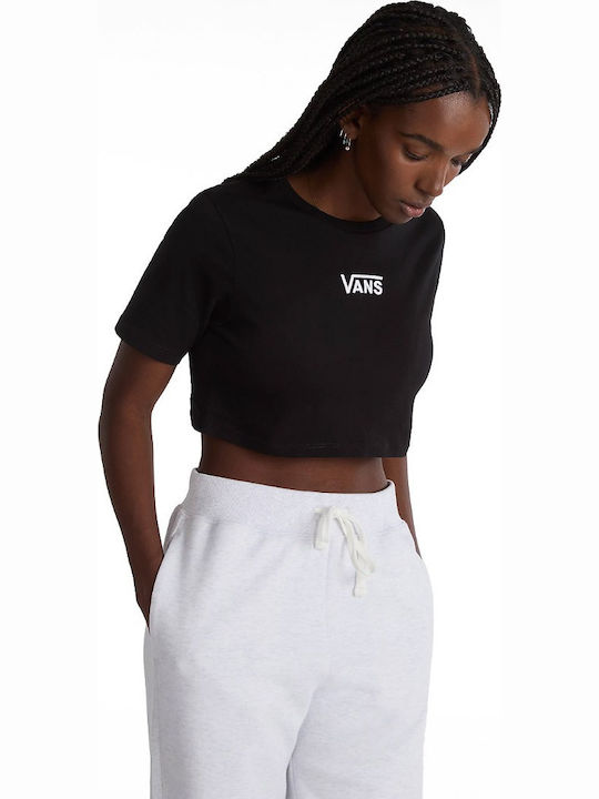 Vans Flying V Crew Γυναικείο Crop T-shirt Μαύρο