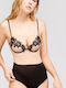 Lingerie Spaghetti Strap String Bodysuit with Lace Beige 3/0195.1