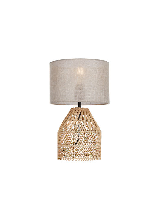 Viokef Table Lamp for Socket E27 with Beige Shade and Base
