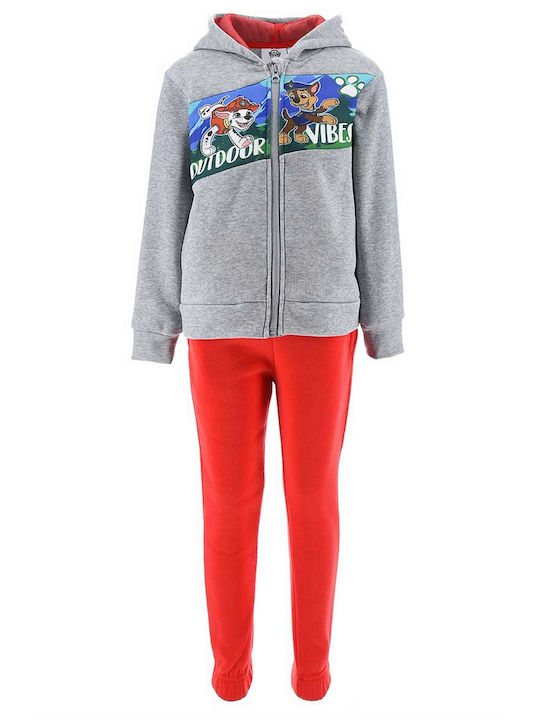 Paw Patrol Copilăresc Set de pantaloni de trening Gri/rosu 2buc