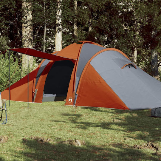 vidaXL Summer Camping Tunnel Tent Orange for 6 People 576x238x150cm