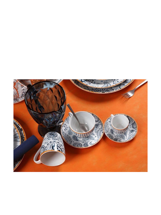 Cryspo Trio Set of Cups Coffee Porcelain Brown 100ml 6pcs
