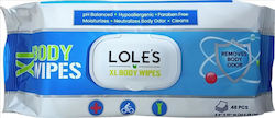 Lole's Lole's XL Body Wipes For Face & Body Bedridden / Patients 48 Pieces