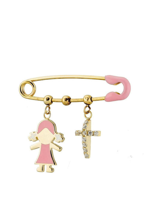 Vitopoulos Child Safety Pin made of Gold 9K