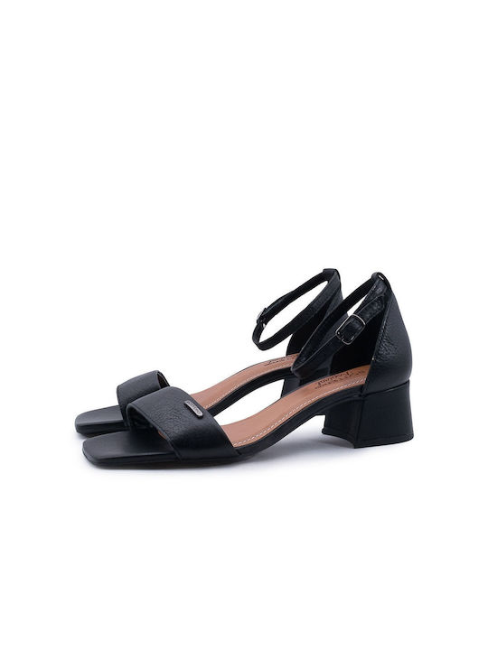 Bottero Women's Sandals Black with Low Heel