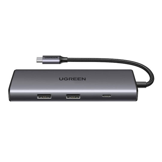 Ugreen CM498 USB-C Docking Station mit HDMI 4K PD Ethernet und Verbindung 2 Monitore Blau