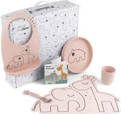 Done by Deer Feeding Set made of Silicone with Non-Slip Base White 4pcs