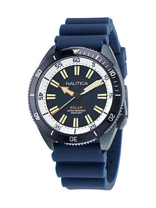 Nautica Analog/Digital Men's Watch 44mm Solar with Blue Rubber Strap