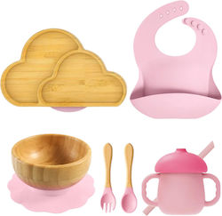 Queen Mother Feeding Set made of Bamboo Pink 6pcs