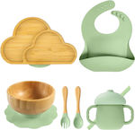 Queen Mother Feeding Set made of Bamboo Green 6pcs