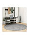 vidaXL Rug Round Shaggy Grey