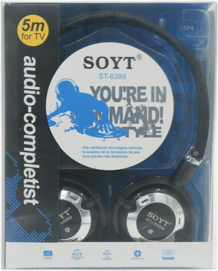 SOYT Жични On Ear Слушалки Черни