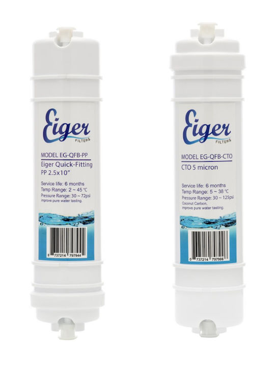Eiger Water Filter Replacement Central Water Filtration System made of Activated Carbon 12"