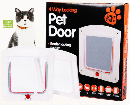 Nunbell Pet Door Dog in White Color 20.3 x 20cm