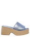 Bottero Women's Leather Platform Shoes Light Blue