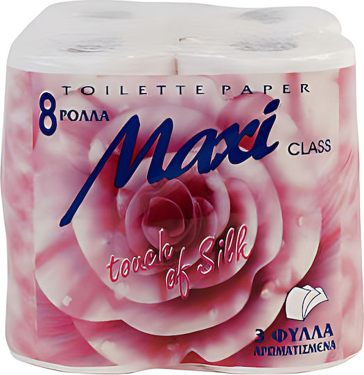 Maxi Touch Silk Χαρτί Υγείας 8 Ρολά 3 Φύλλων (150gr/Ρολό)