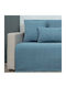 Cotone Cozy Ριχτάρι Τετραθέσιου Καναπέ 180x340εκ. Πετρόλ Ανοιχτό 419340