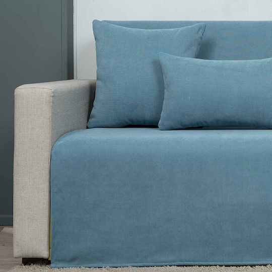 Cotone Уютна Покривка За Четириместен Диван 180x340см Светлопетролена