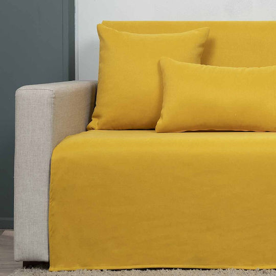Cotone Cozy Dreisitzer-Sofa Wurf P180xM300cm Gelb
