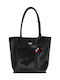 Set Leather Women's Bag Shopper Shoulder Black