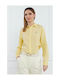 Ralph Lauren Langärmelig Damen Leinen Hemd Gelb